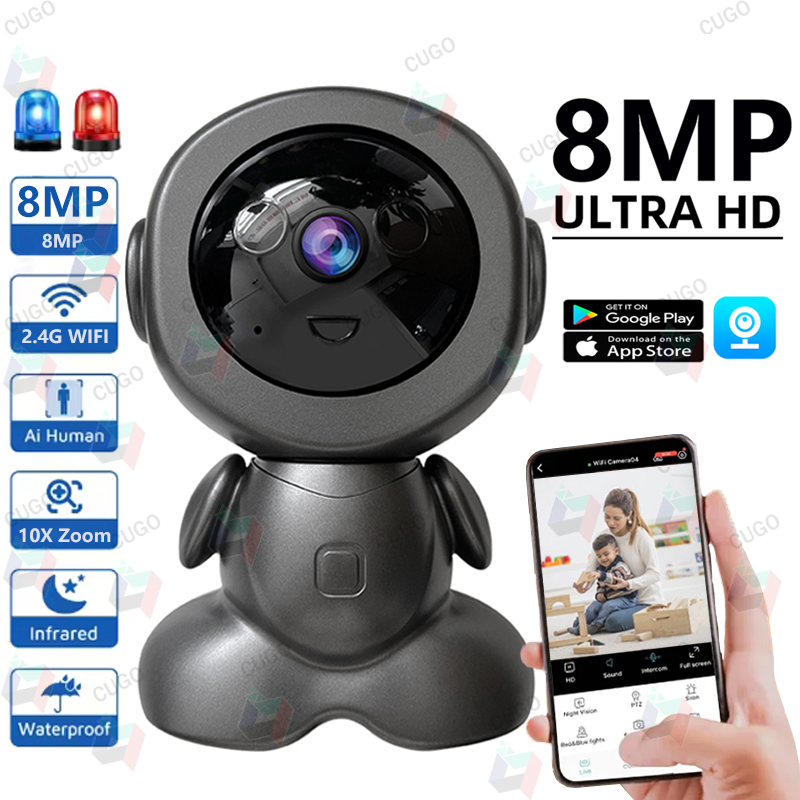 8MP 와이파이 감시 로봇 카메라 PTZ 보안 베이비  - Home Security Robot 리뷰 및 가격