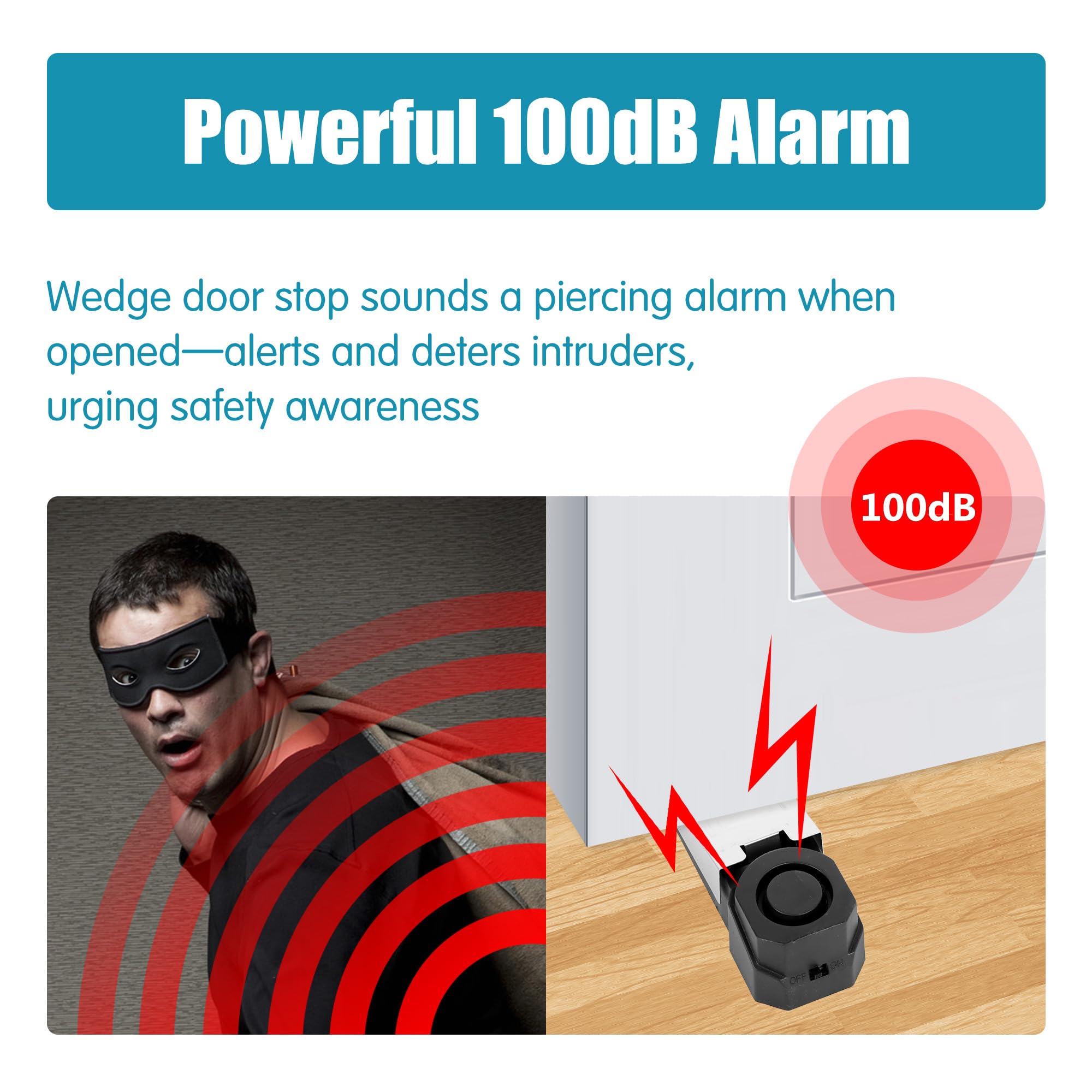 무선 도어 스톱 알람 시스템 120dB 웨지형 보안 바 - Sim Gsm Alarm 리뷰 및 가격