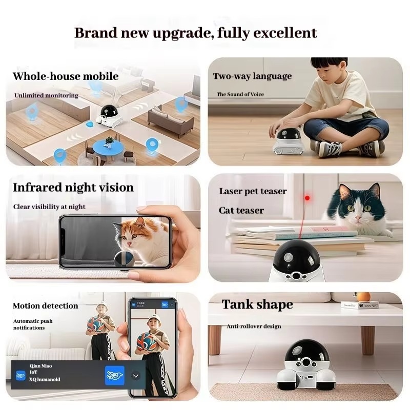 새로운 스마트 펫 로봇 WiFi 홈 보안 카메라 모션  - Home Security Robot 리뷰 및 가격